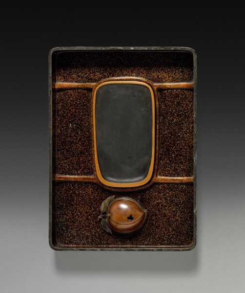 Inkstone Case, 19th century. Japan, Edo Period (1615-1868). Lacquer on wood inlaid with