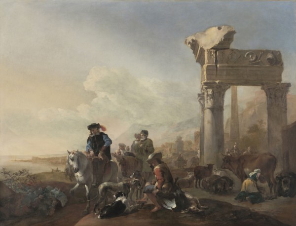 Hunters Near Ruins, 1648. Jan Baptist Weenix (Dutch, 1621-1660). Oil on canvas; framed: 123.5 x 154