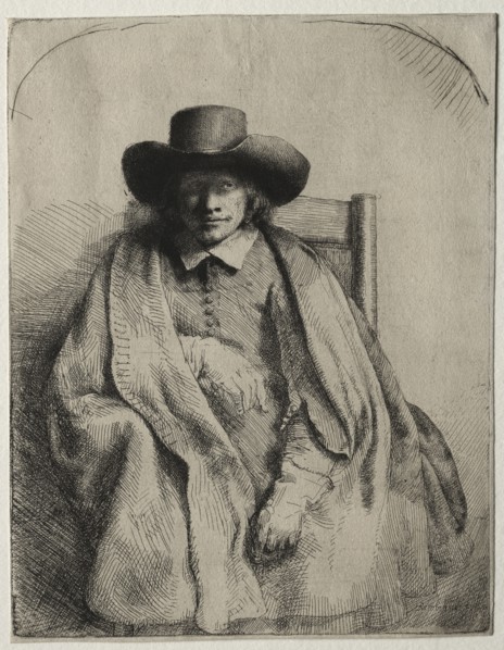 Clement de Jonghe, Printseller, 1651. Rembrandt van Rijn (Dutch, 1606-1669). Etching, drypoint, and