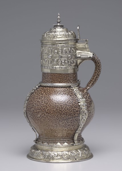 Tigerware Jug, 1594. Germany and England, 16th century. Stoneware with gilt-silver mounts; overall: