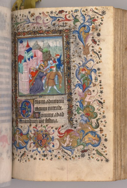 Hours of Charles the Noble, King of Navarre (1361-1425): fol. 170v, Christ Carrying the Cross, c.