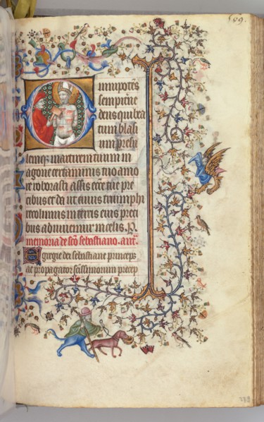 Hours of Charles the Noble, King of Navarre (1361-1425), fol. 279r, St. Basins, c. 1405. Master of
