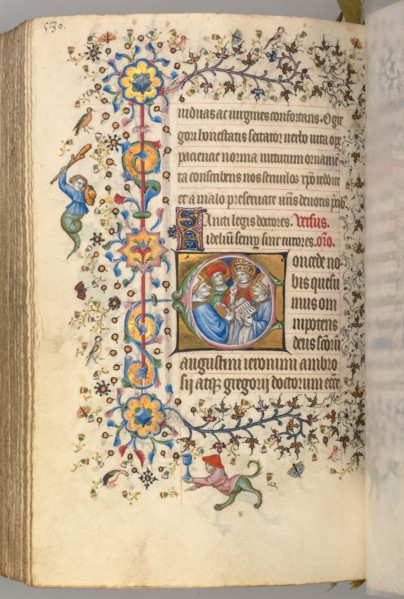 Hours of Charles the Noble, King of Navarre (1361-1425), fol. 284v, Four Doctors of the Church, c.