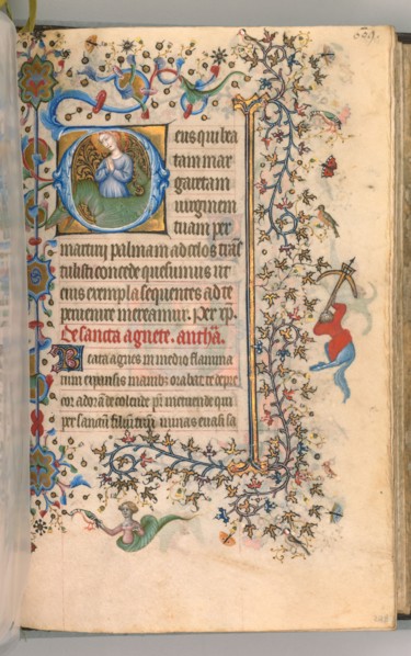 Hours of Charles the Noble, King of Navarre (1361-1425), fol. 299a, St. Margaret, c. 1405. Master