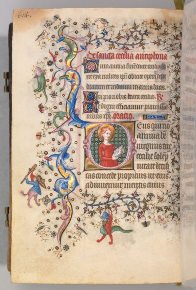 Hours of Charles the Noble, King of Navarre (1361-1425), fol. 301v, St. Cecilia, c. 1405. Master of