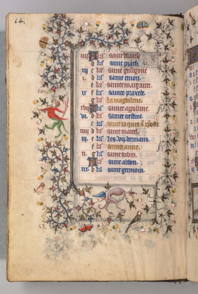 Hours of Charles the Noble, King of Navarre (1361-1425): fol. 7v, July, c. 1405. Master of the