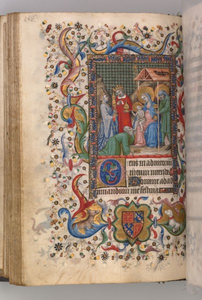 Hours of Charles the Noble, King of Navarre (1361-1425): fol. 78v, Adoration of the Magi (Sext), c.