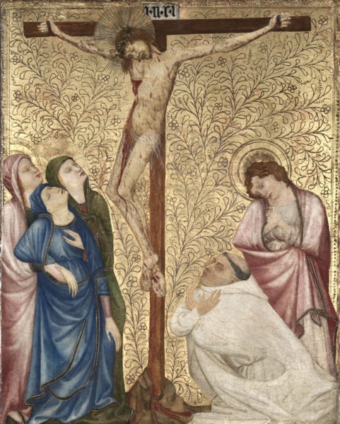 Calvary with a Carthusian Monk, 1389-1395. Jean de Beaumetz (French, c. 1335-1396). Oil on oak