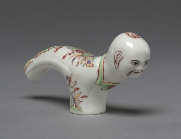 Cane Handle (Poignée de canne), c. 1745. Saint Cloud Porcelain Factory (French). Soft-paste