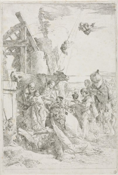 Adoration of the Magi, ca. 1740. Giovanni Battista Tiepolo (Italian, 1696-1770). Etching