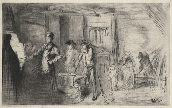 The Forge, 1862. James McNeill Whistler (American, 1834-1903). Etching and drypoint