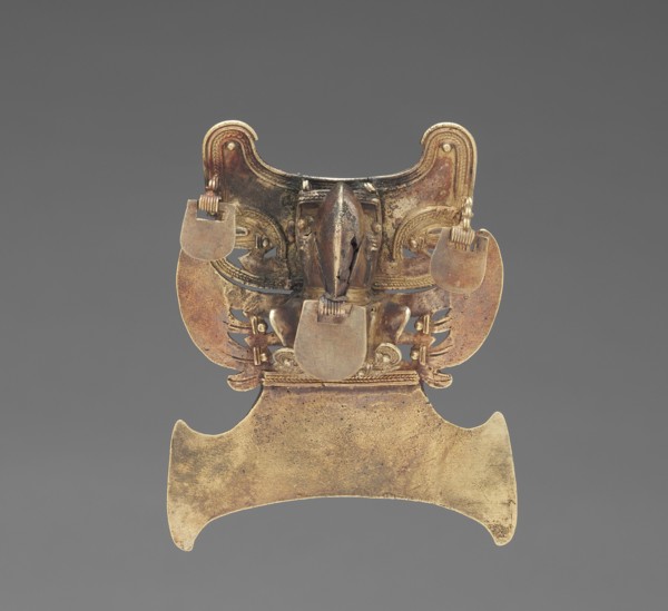Bird Pendant, 900-1550. Colombia, Tairona style, 10th-16th century. Cast gold; overall: 8.1 x 6.3 x