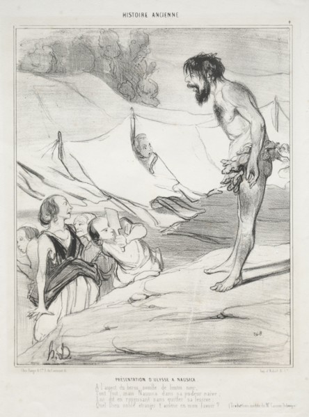 published in le Charivari (no du 30 mars 1842): Ancient History, plate 4: The Presentation of