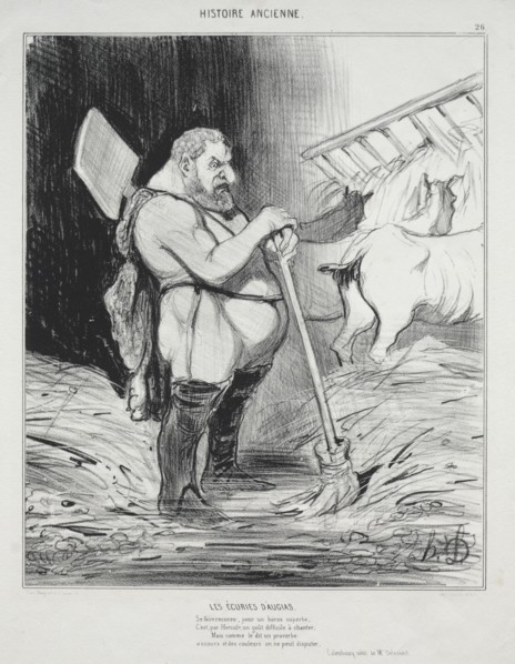 published in le Charivari (no 4 du septembre 1842): Ancient History, plate 26: The Stable of