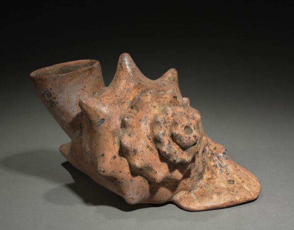 Conch Shell Trumpet Vessel, 200 BC-300. West Mexico, Colima, Comala style (200 BC-AD 300).