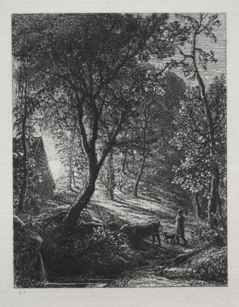 The Herdsman's Cottage, 1850. Samuel Palmer (British, 1805-1881). Etching
