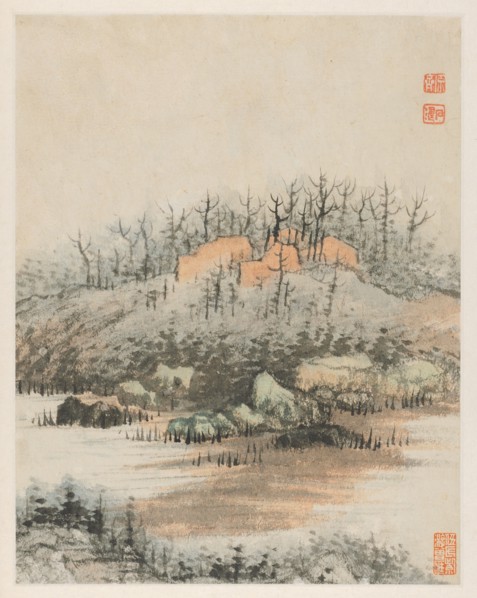Reminiscences of Qinhuai River, 1642-1707. Shitao (Chinese, 1642-1707). Album leaf, ink and color