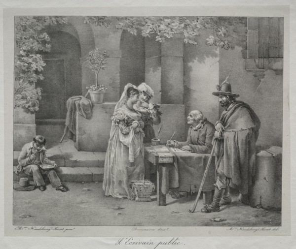 The Public Writer. Antoinette Cécile Hortense Lescot Haudebourt (French, 1784-1845). Lithograph