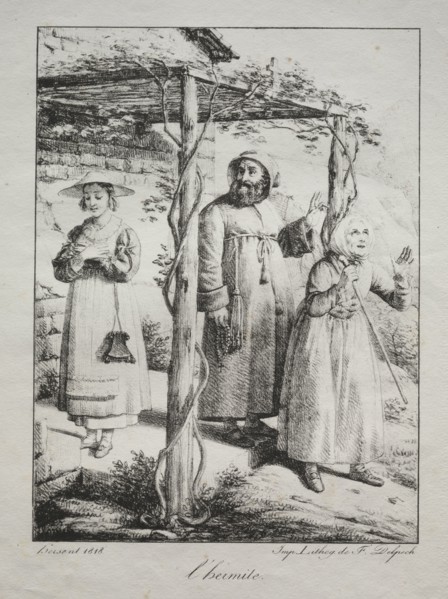 The Hermit, 1818. Louis Hersent (French, 1777-1860). Lithograph