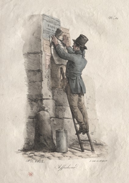Bill Poster. Carle Vernet (French, 1758-1836). Lithograph, hand colored