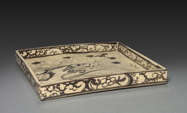 Square Dish with Design of Plovers over Waves, c. 1700. Ogata Korin (Japanese, 1658-1716), Ogata