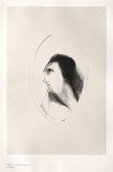 La Maison hantée:  The Width and Flatness of the Frontal Bone, 1896. Odilon Redon (French,
