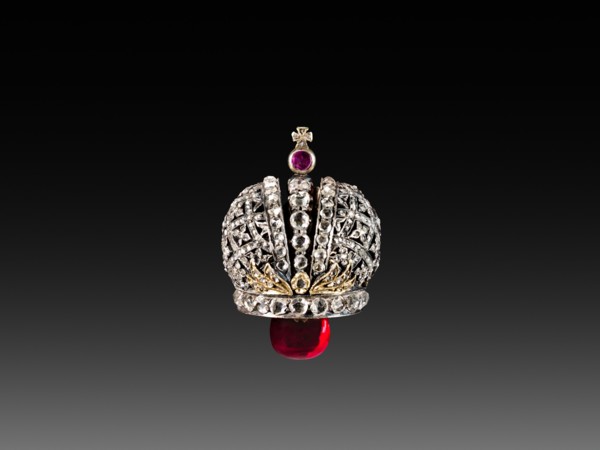 Lapis Lazuli Easter Egg (miniature crown surprise), late 1800s - early 1900s. Firm of Peter Carl