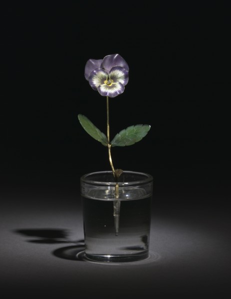 Pansy, before 1919. France, 20th century. Gold, jade, diamonds, enamel, rock crystal; overall: 14 x