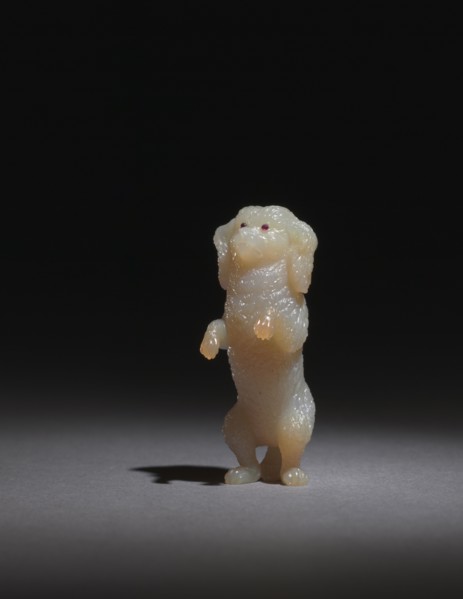 Begging Poodle, late 1800s-early 1900s. Firm of Peter Carl Fabergé (Russian, 1846-1920). Agate,