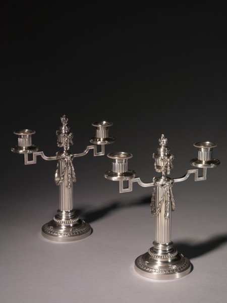Candelabrums, 1887-1890. Firm of Peter Carl Fabergé (Russian, 1846-1920), Julius Alexandrovitch
