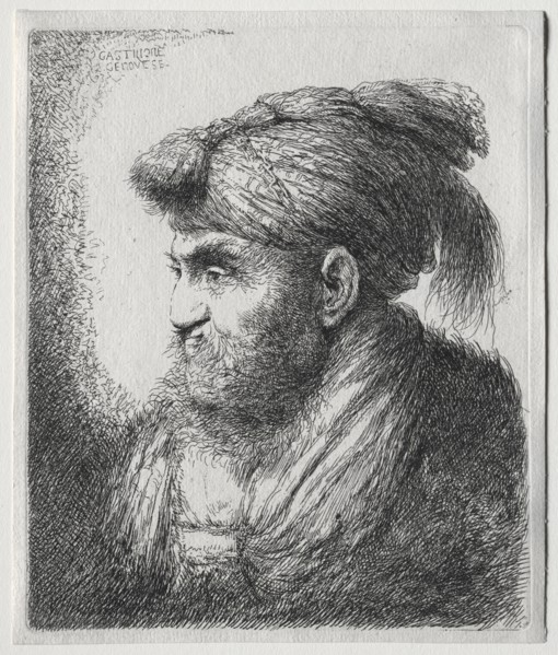 The Large Heads of Men in Oriental Headdress:  A Man Nearly in Profile and Turned to Left. Giovanni