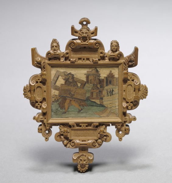 Mirror Frame, mid 1500s. Germany, 16th century. Boxwood with various inlaid stained wood; overall: