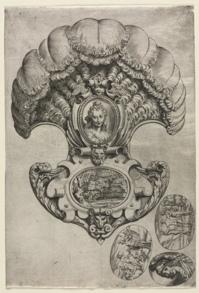 The Fan (L'Eventail ), c. 1589-1595. Agostino Carracci (Italian, 1557-1602). Etching