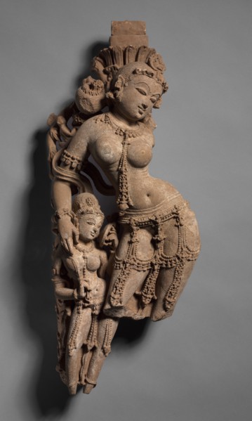 Female Tree Deity with Attendant, c. 973. Northwestern India, Rajasthan, Sikar, Harshagiri, 10th
