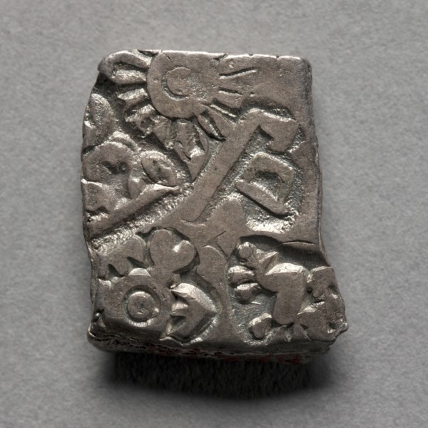 Punch-Marked Coin, 400-300 BC. India, Rajasthan, Maurya Period (322-185 BC). Silver; overall: 1.4 x