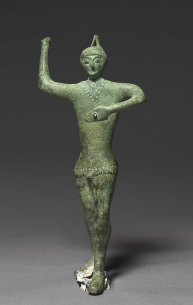 Statuette of a Warrior, 500-450 BC. Italy, Rimini, Etruscan, 5th century. Bronze; overall: 28 cm