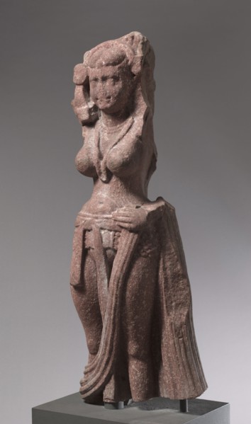 Nature Divinity (Yakshi), c. 75. India, Mathura, Kshatrapa period (c. 20 BC-AD 114). Mottled red