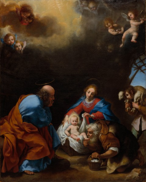 Adoration of the Shepherds, c. 1670. Carlo Dolci (Italian, 1616-1687). Oil on canvas; framed: 108 x