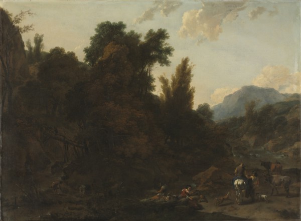 Rush Gatherers, 1657. Nicolaes Berchem (Dutch, 1620-1683). Oil on canvas; unframed: 101.6 x 137.2
