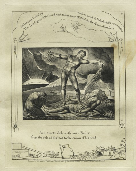 The Book of Job:  Pl. 6, And smote Job with sore Boils / from the sole of his foot to the crown of