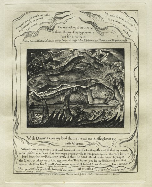 The Book of Job:  Pl. 11, With Dreams upon my bed thou scarest me and affrightest me / with