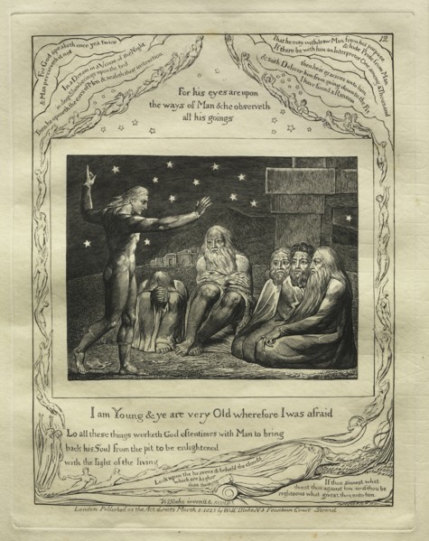 The Book of Job:  Pl. 12, I am Young and ye are very Old wherefore I was afraid, 1825. William