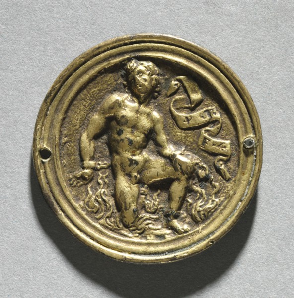 Allegory, possibly early 1500s. Possibly Northern Italy, 16th century. Gilt bronze; diameter: 3.6