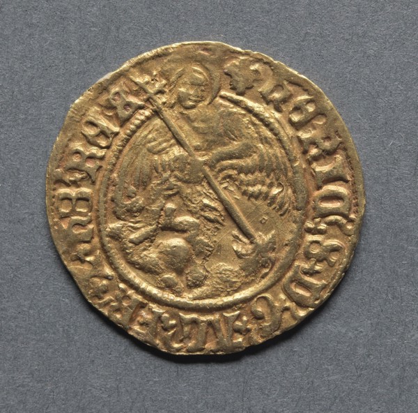Half Angel (obverse), 1526-1544. England, Henry VIII, 1509-1547. Gold