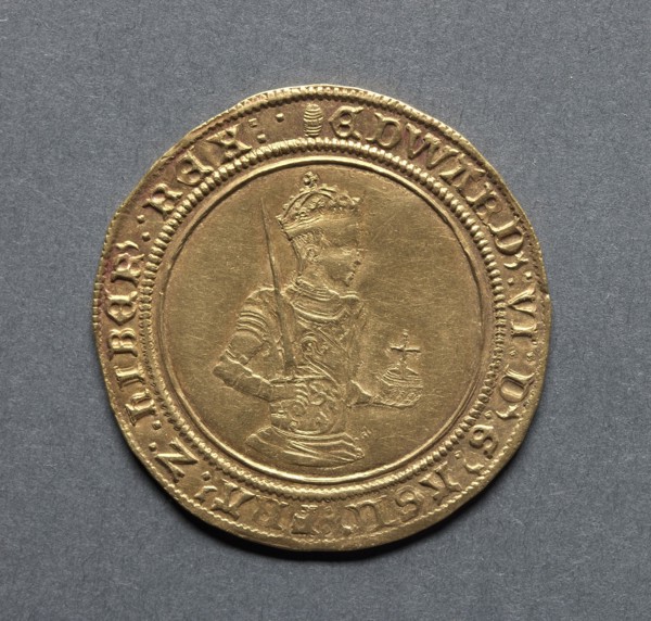 Sovereign of Twenty Shillings (obverse), 1550-1553. England, Edward VI, 1547-1553. Gold