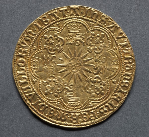 Ryal (reverse), 1583-1584/85. England, Elizabeth I, 1558-1603. Gold