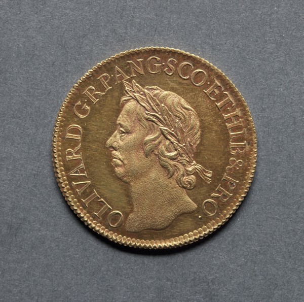 Broad [pattern] (obverse), 1656. England, Oliver Cromwell, Lord Protector, 1653-1658. Gold