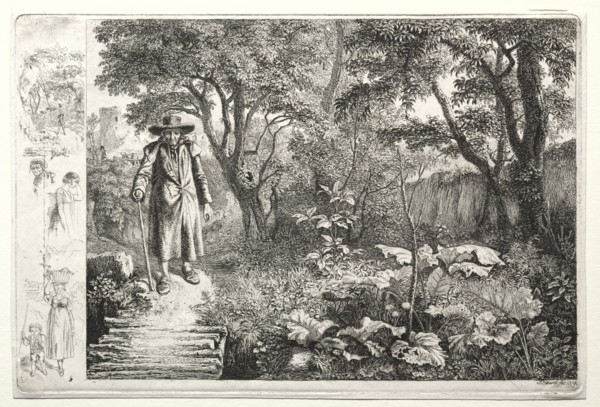 The old man before the log bridge (Der Alte vor den Knuppelsteg), 1819. Johann Christoph Erhard