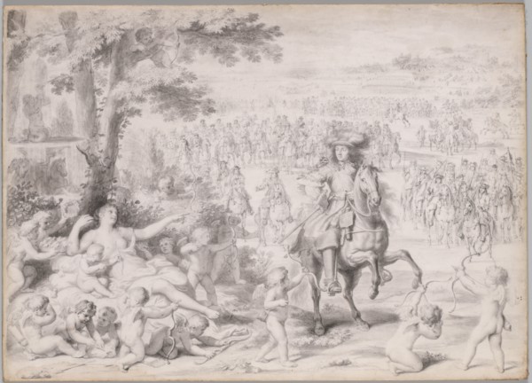 Louis XIV Captured by Venus, early 1670s. Studio of Charles Le Brun (French, 1619-1690), Adam Frans