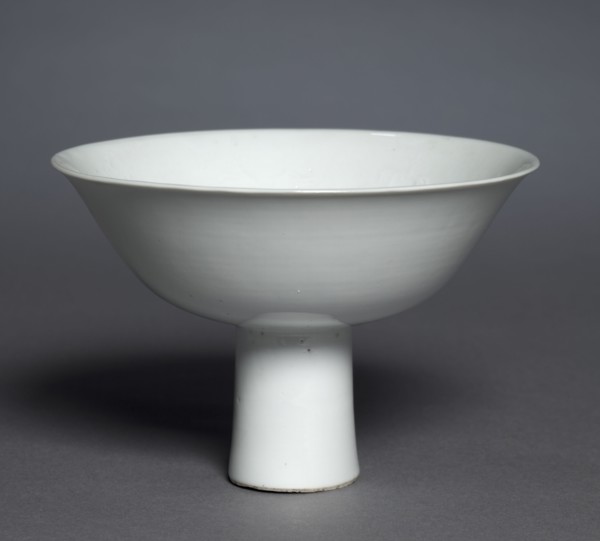 Stem Cup with Buddhist Emblems: Shufu Ware, 1300s. China, Jiangxi province, Yuan dynasty